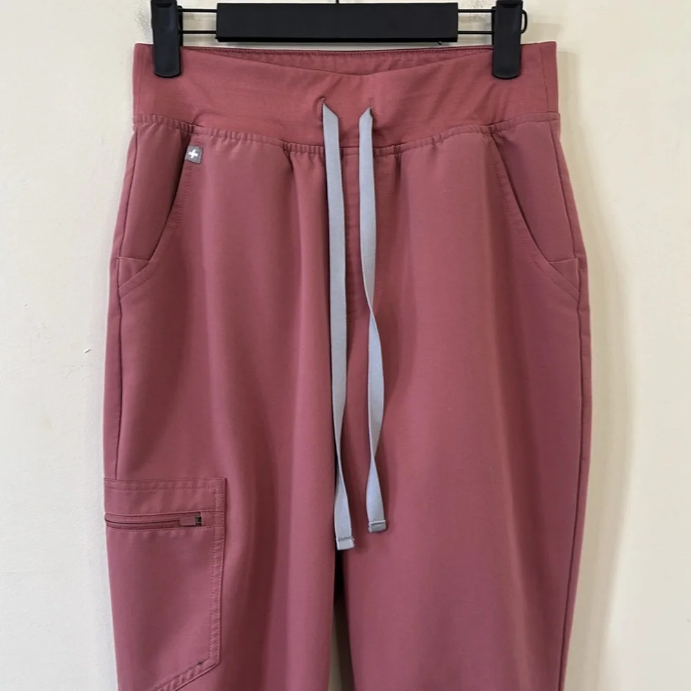 FIGS Zamora High Waisted Jogger Scrub Pant Mauve Size Small Petite - Picture 3 of 13